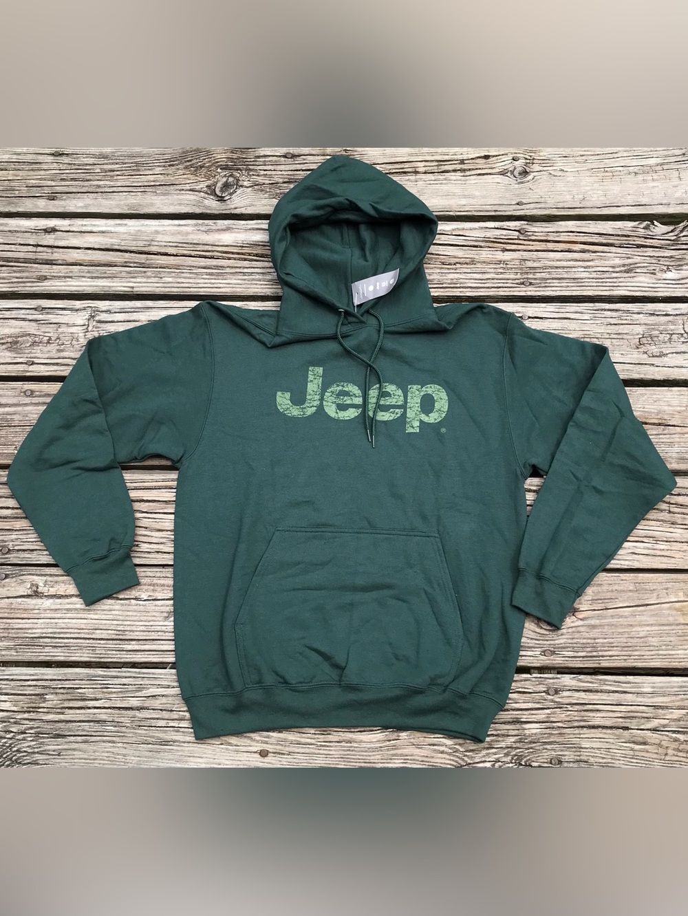 NEW Mens M JEEP Mopar Graphic Logo Hooded Sweatshirt Port Company Green Hoodie